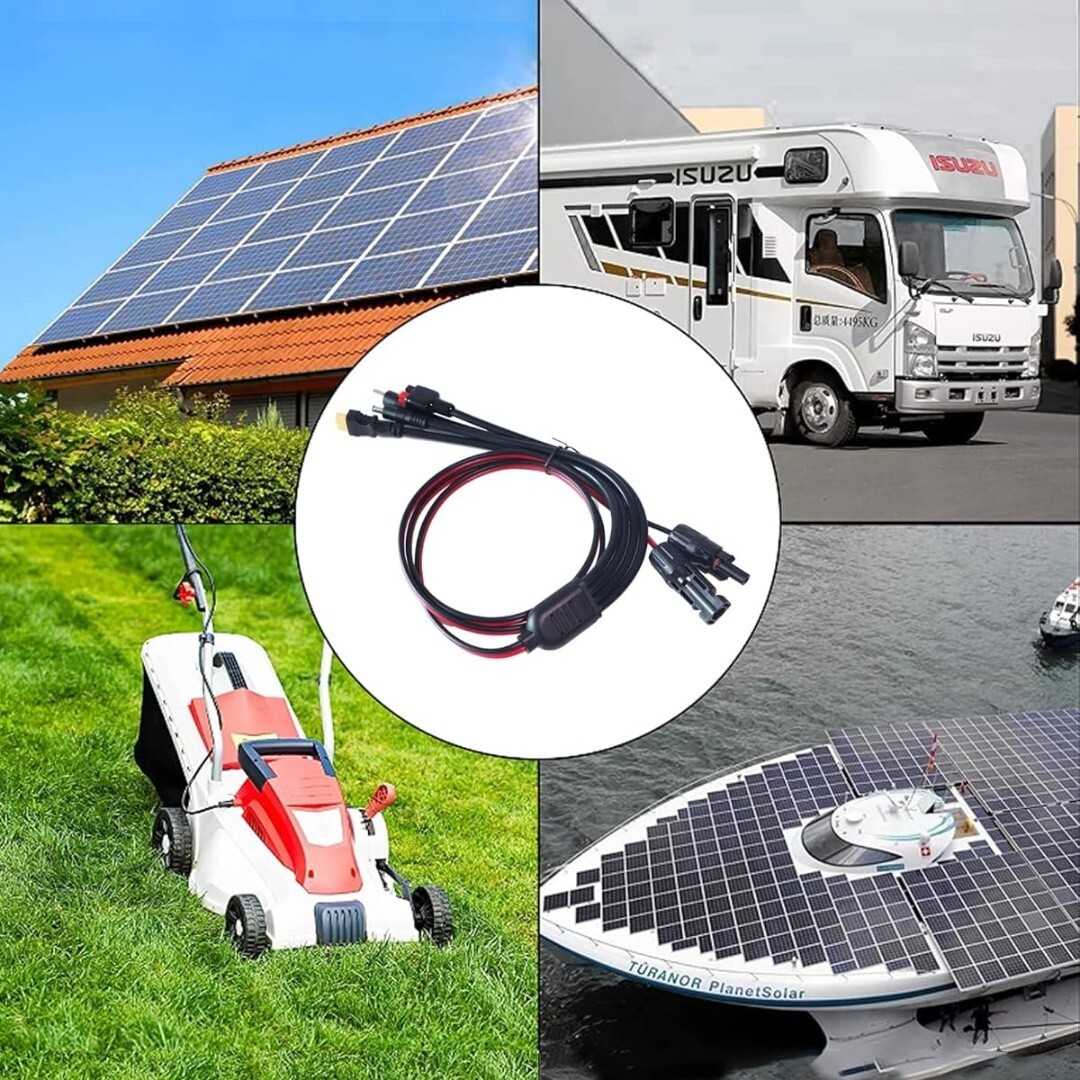 4-in-1 Solar Connector Solar Panel Extension Cable Kit For XT60/DC7909/DC5521 US