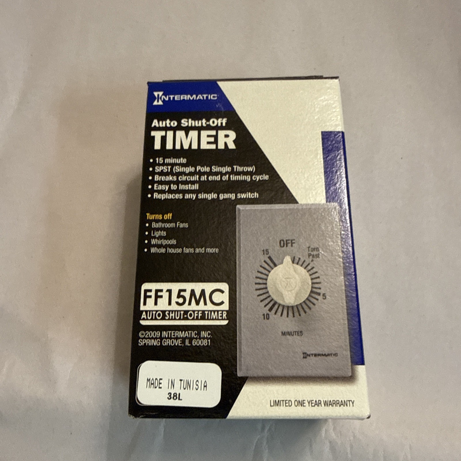 Intermatic FF15MC Auto Wall Mount Shut-Off Timer 15 Minutes – BRAND NEW