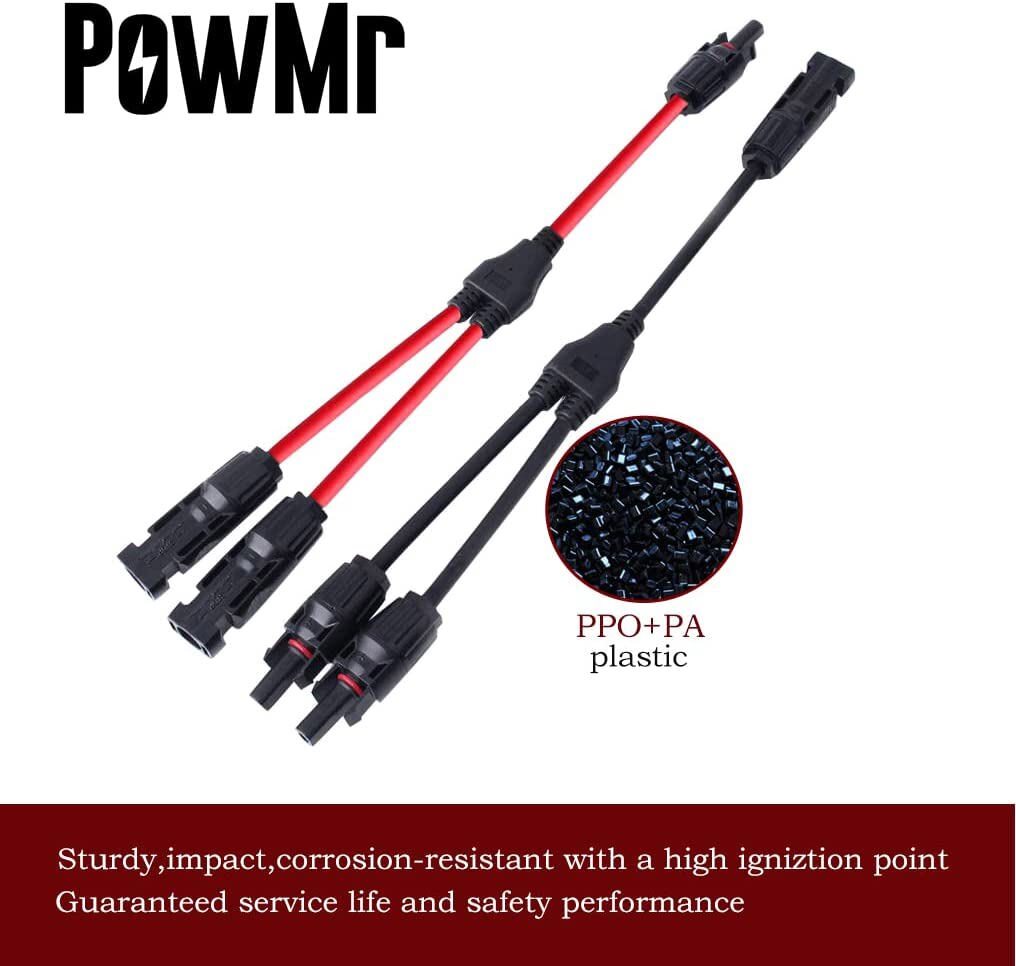 Solar Panel Y Branch Cable Connection Waterproof Adapter Connector Extension USA