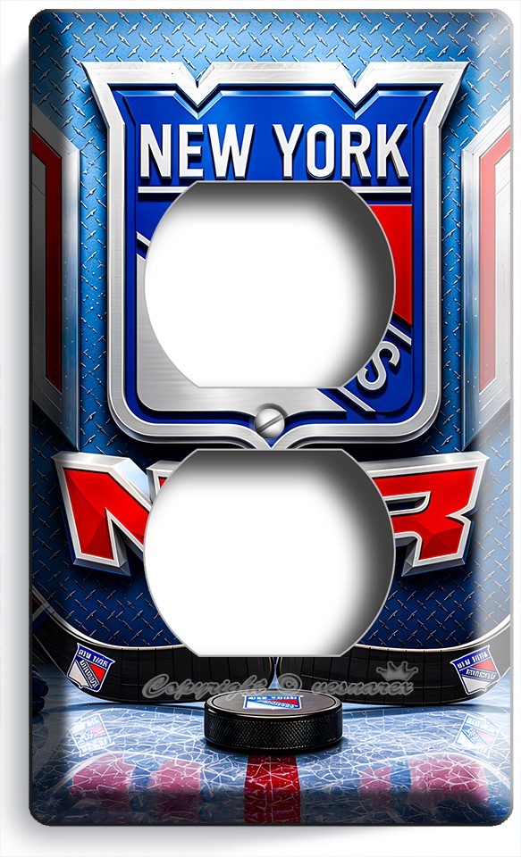 NEW YORK RANGERS HOCKEY ARENA TEAM SHIELD OUTLET WALL PLATE ICE SPORT MAN CAVE