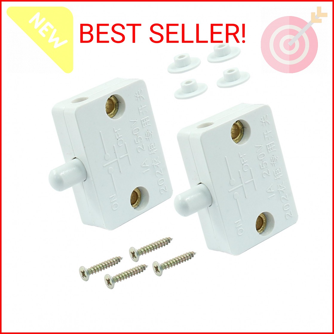 Hordion 2Pcs Cabinet Door Switch, Closet Light Wardrobe Touch Switches for Cabin