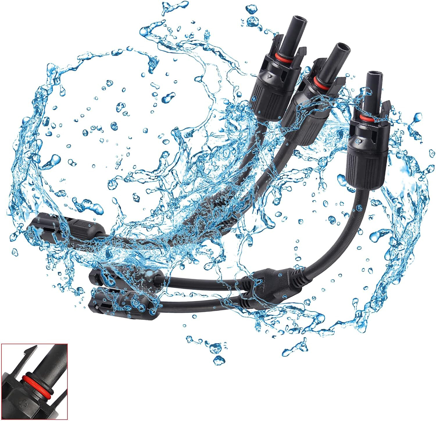 Solar Panel Y Branch Cable Connection Waterproof Adapter Connector Extension