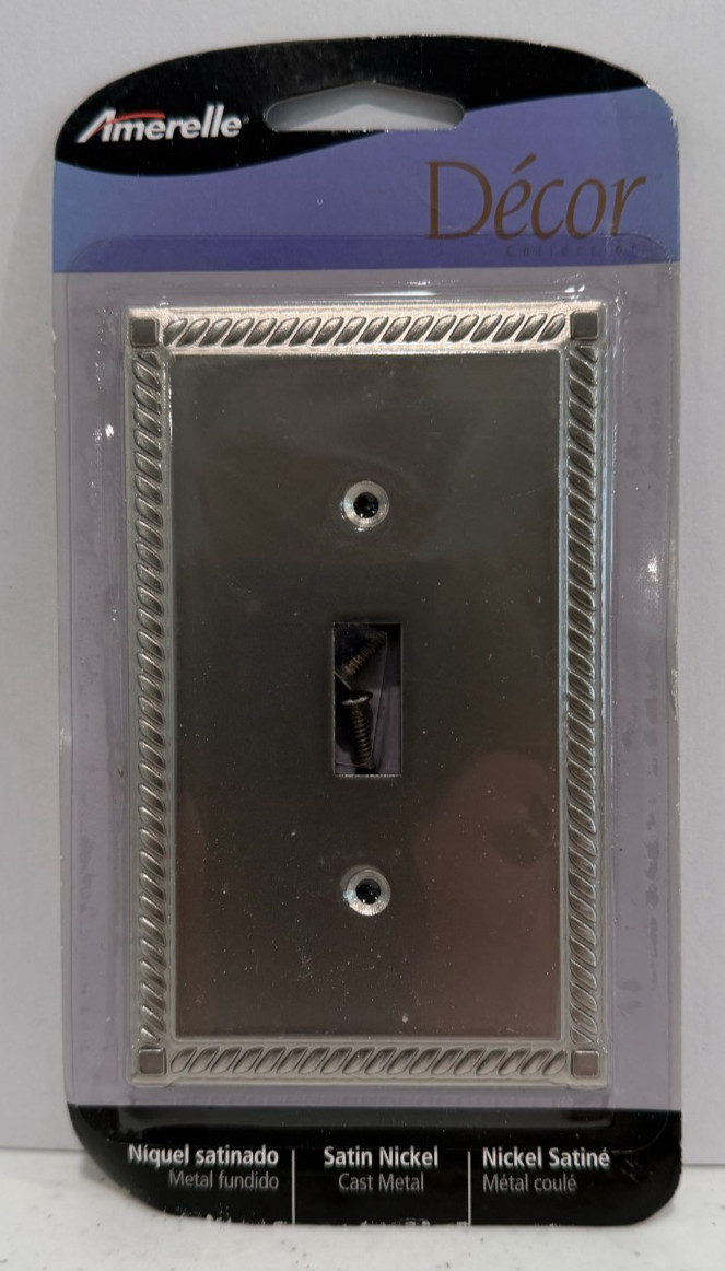 AMERELLE 54TN Georgian Satin Nickel Single Toggle Wall Plate New FREE SHIPPING