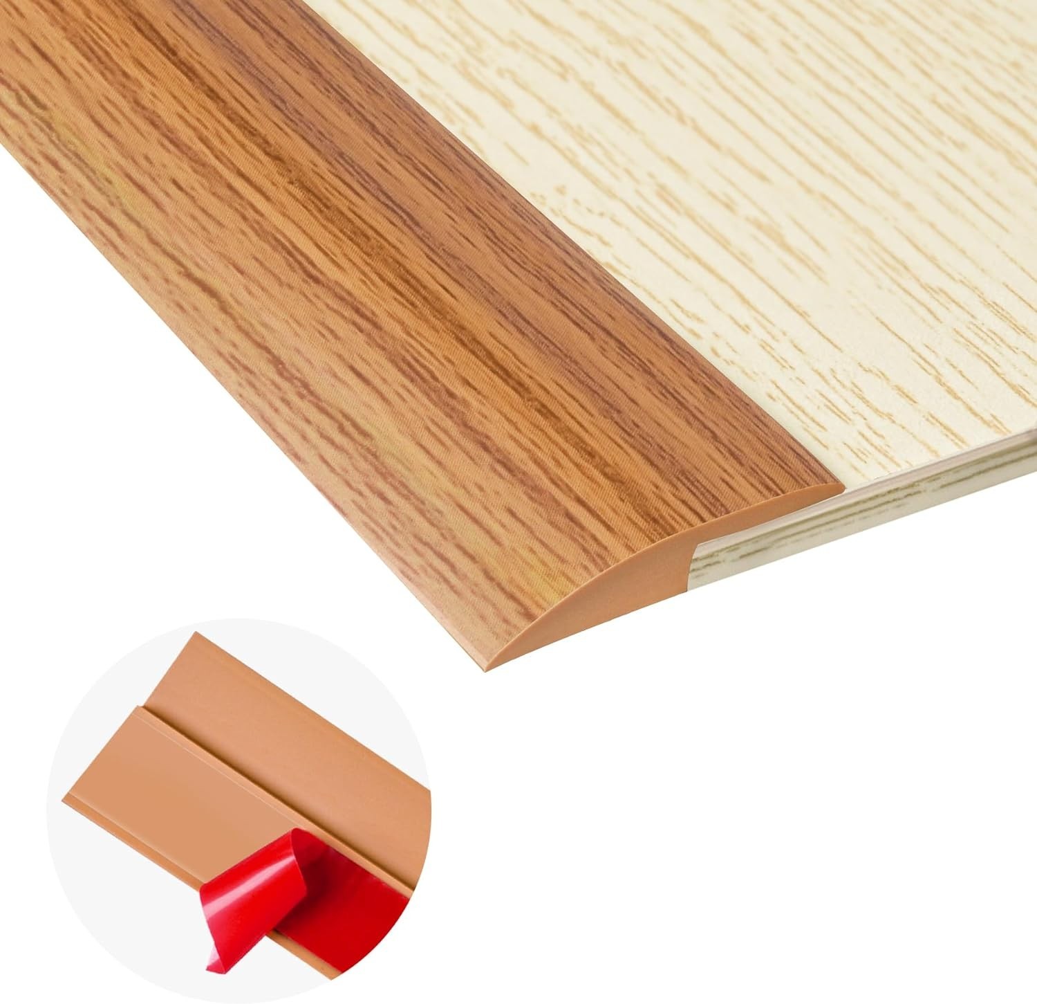 20Ft Self-Adhesive Carpet Transition Strip – Elegant Light Brown Coffee Finish