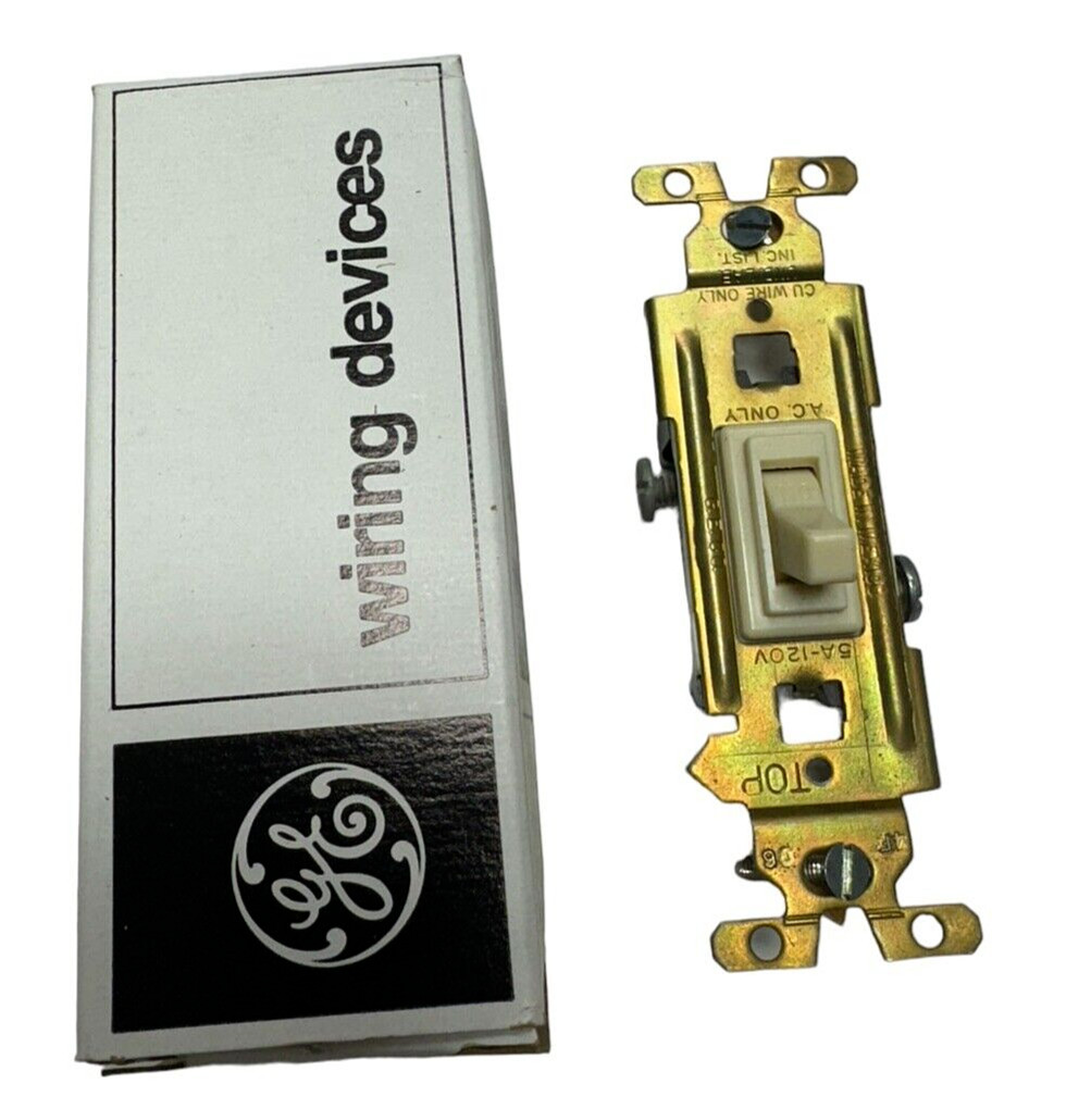 GE 5941-2 Ivory Quiet Switch Single Pole, 15A, 120V **Free Shipping**