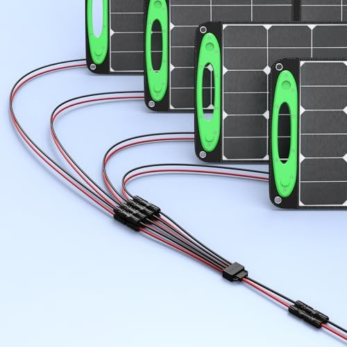 30A Y-Branch Cable Solar Connectors – 1.6FT Solar Connect to 4 Solar Panels