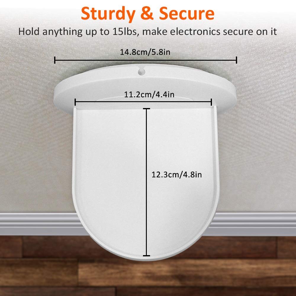 Wall Mount for Google Home & Smart Speaker with Cord Arrangement (White)