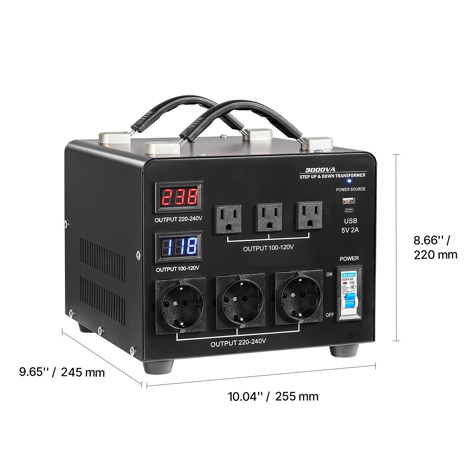 3000VA Automatic Voltage Converter Transformer for 110V to 220V & 220V to 110V