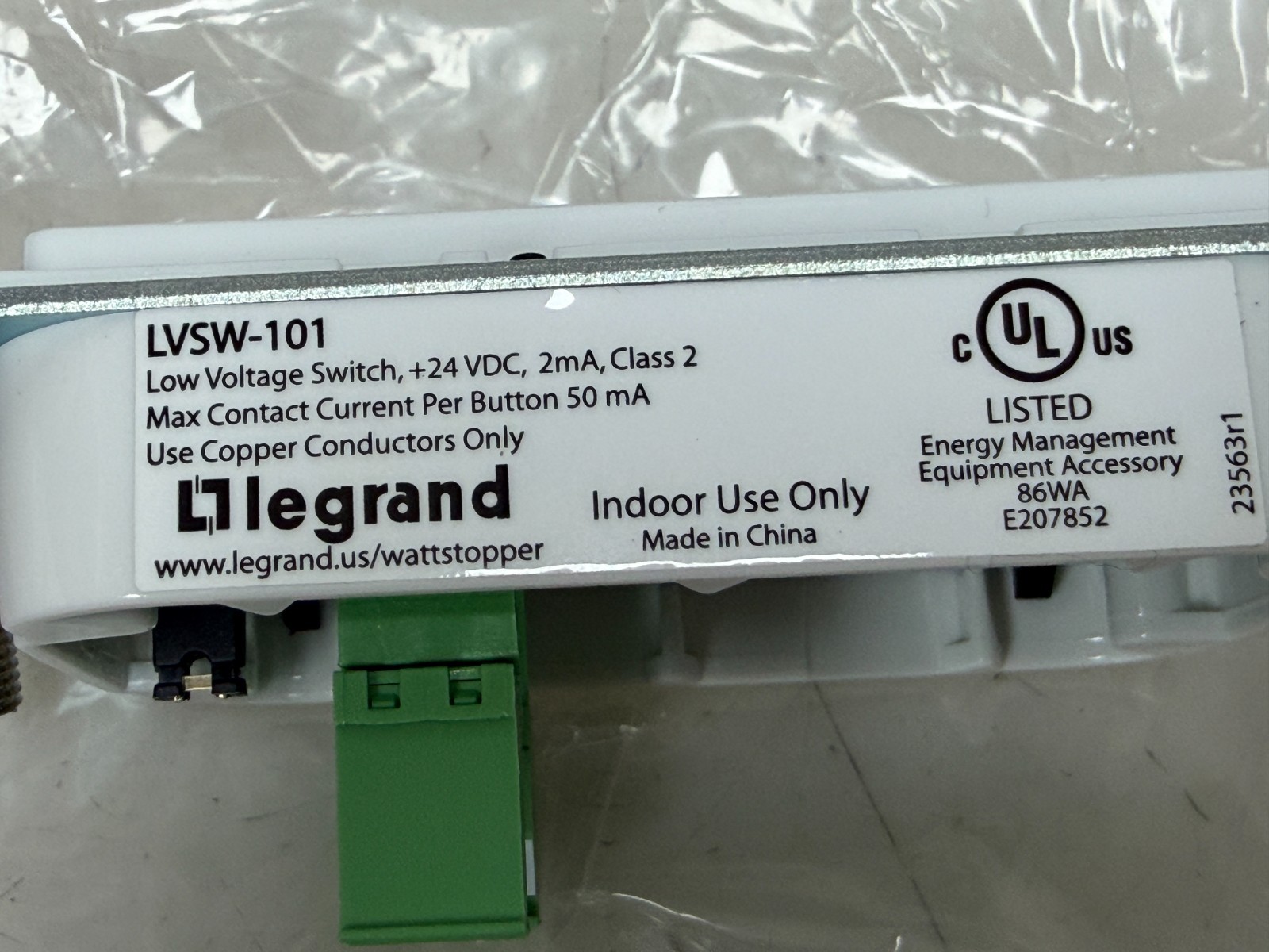 👀NEW LEGRAND WATTSTOPPER WHITE LOW VOLTAGE LED SWITCH 1 BUTTON LVSW-101-W