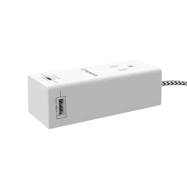 Westinghouse 12FT Single Outlet Fabric Extension Cord with USB-C and USB-A Ports