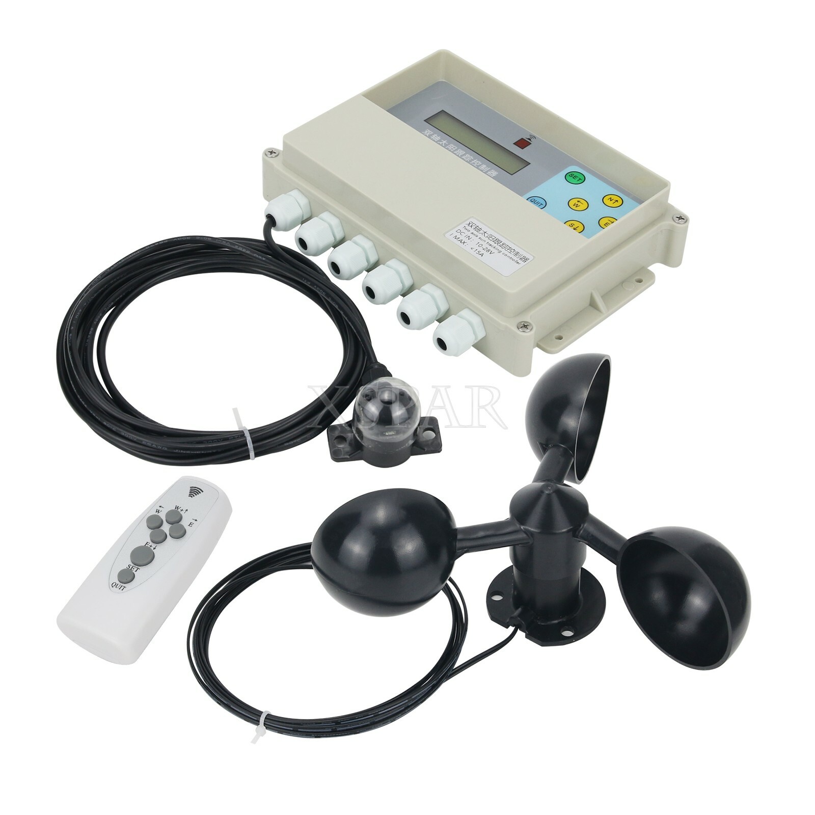 Solar Tracker Controller Automatic Solar Tracking w/ Remote Wind Speed Sensor