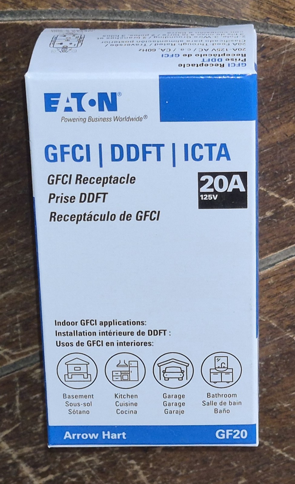 Eaton Arrow Hart 20A GFCI Receptacle -White- #GF20W