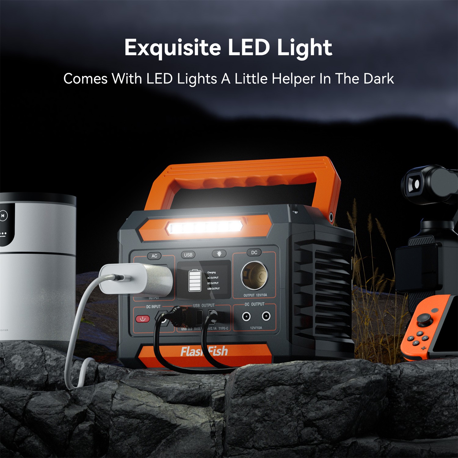 Flashfish 200W 144.3Wh Portable Solar Generator Optional With 60W Solar Panel