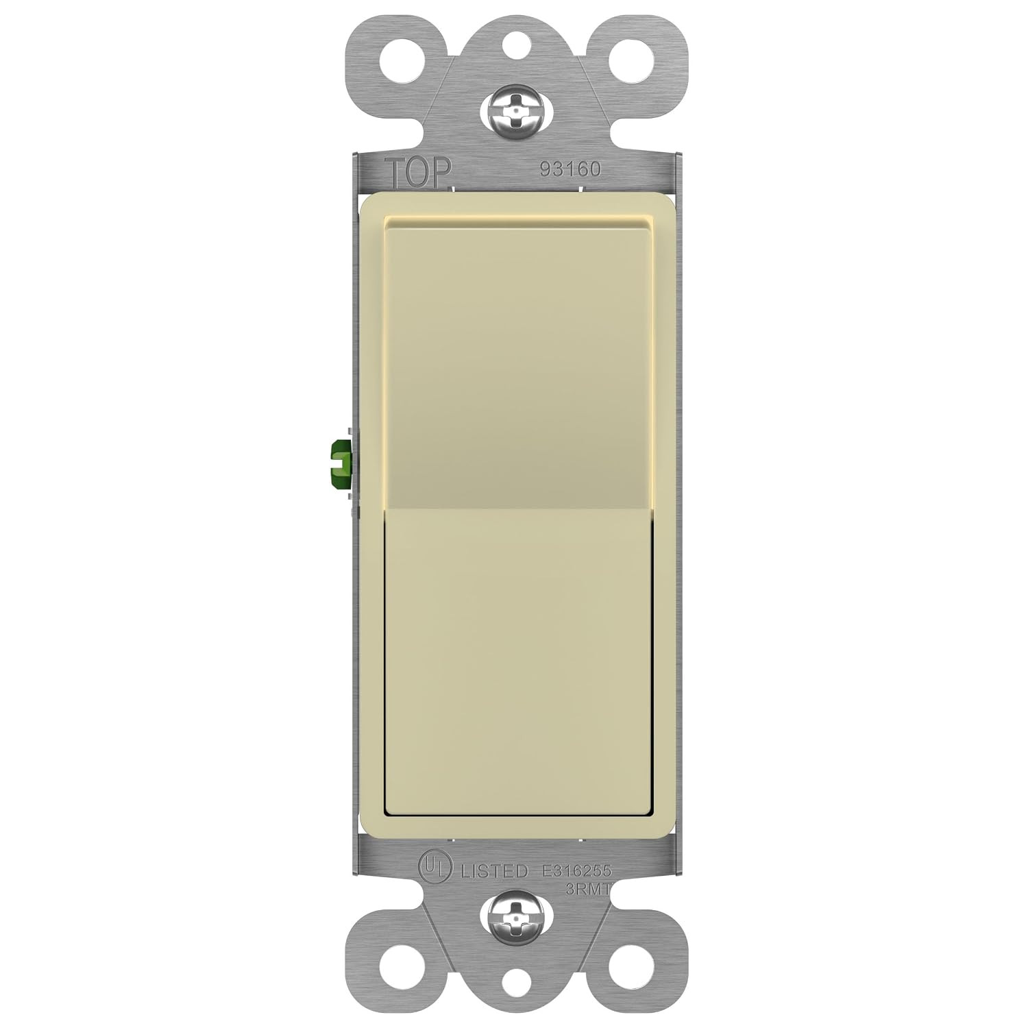 Illuminated 3-Way Decorator Paddle Light Switch, Three Way, Push-In Side Wiring,