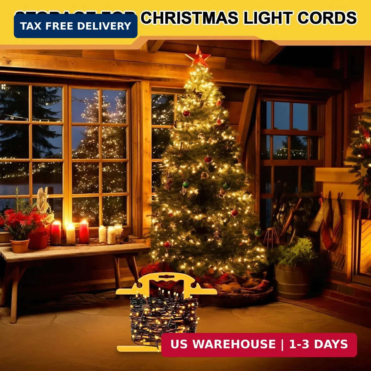 4Pcs ABS Heavy Duty Extension Cord Storage Reel Christmas Light Storage Holder P