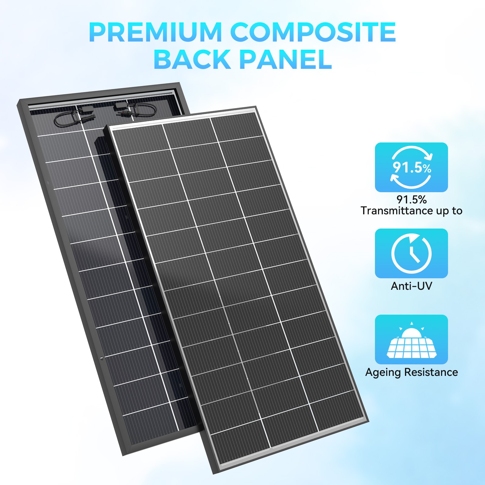 200W Bifacial Solar Panel 12V Solar Battery Home PV Off-Grid Boat Solar Power RV