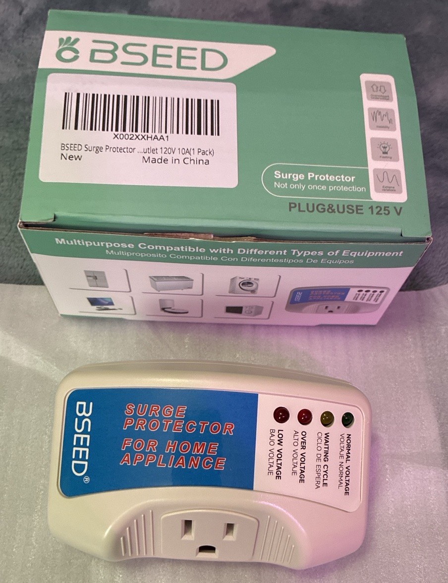 BSEED Appliance Voltage Protector Surge Protector Plug 125V 15A Fridge AC
