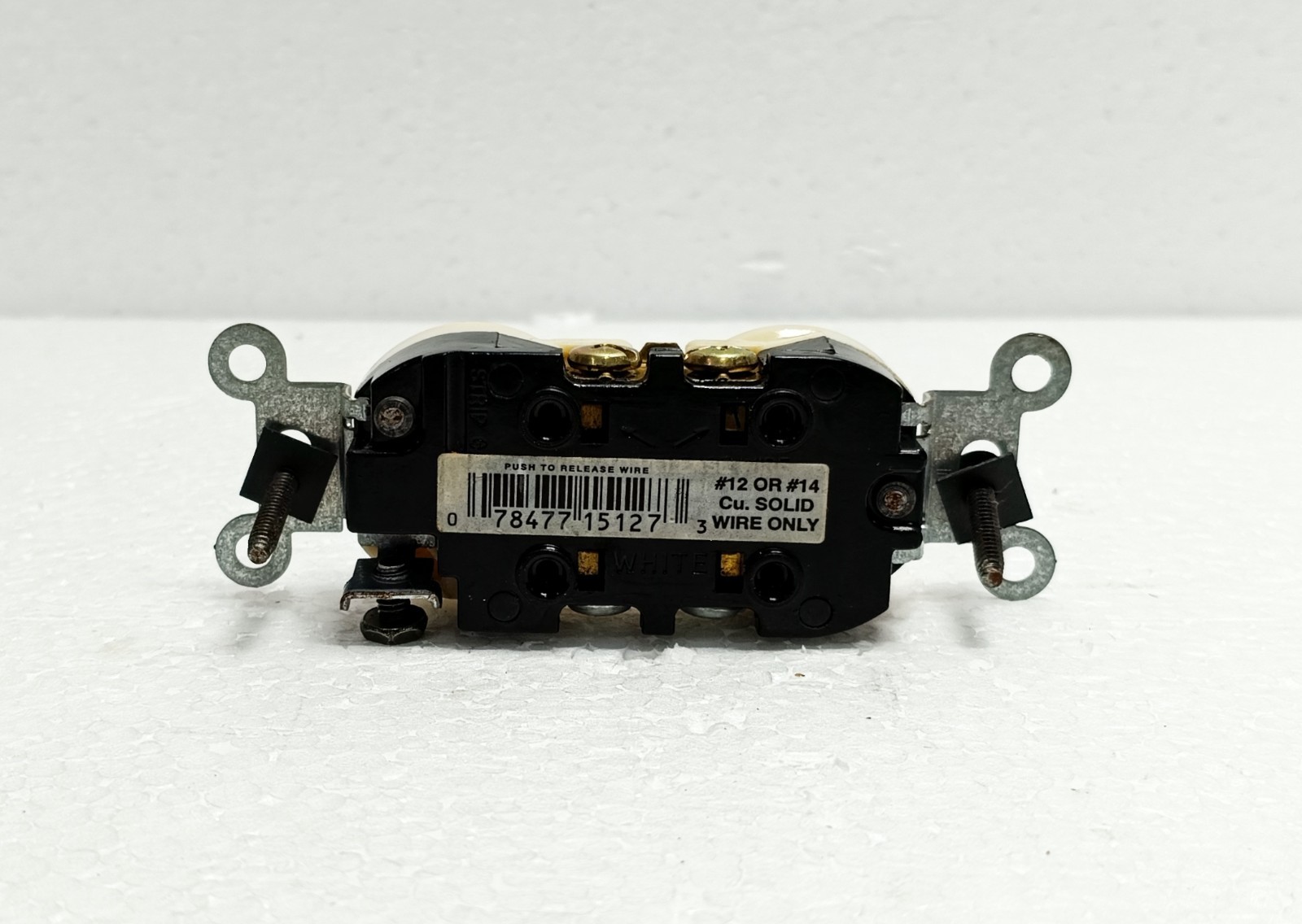 15A 125V Duplex Electrical Outlet Receptacle | White | Back & Side Wire