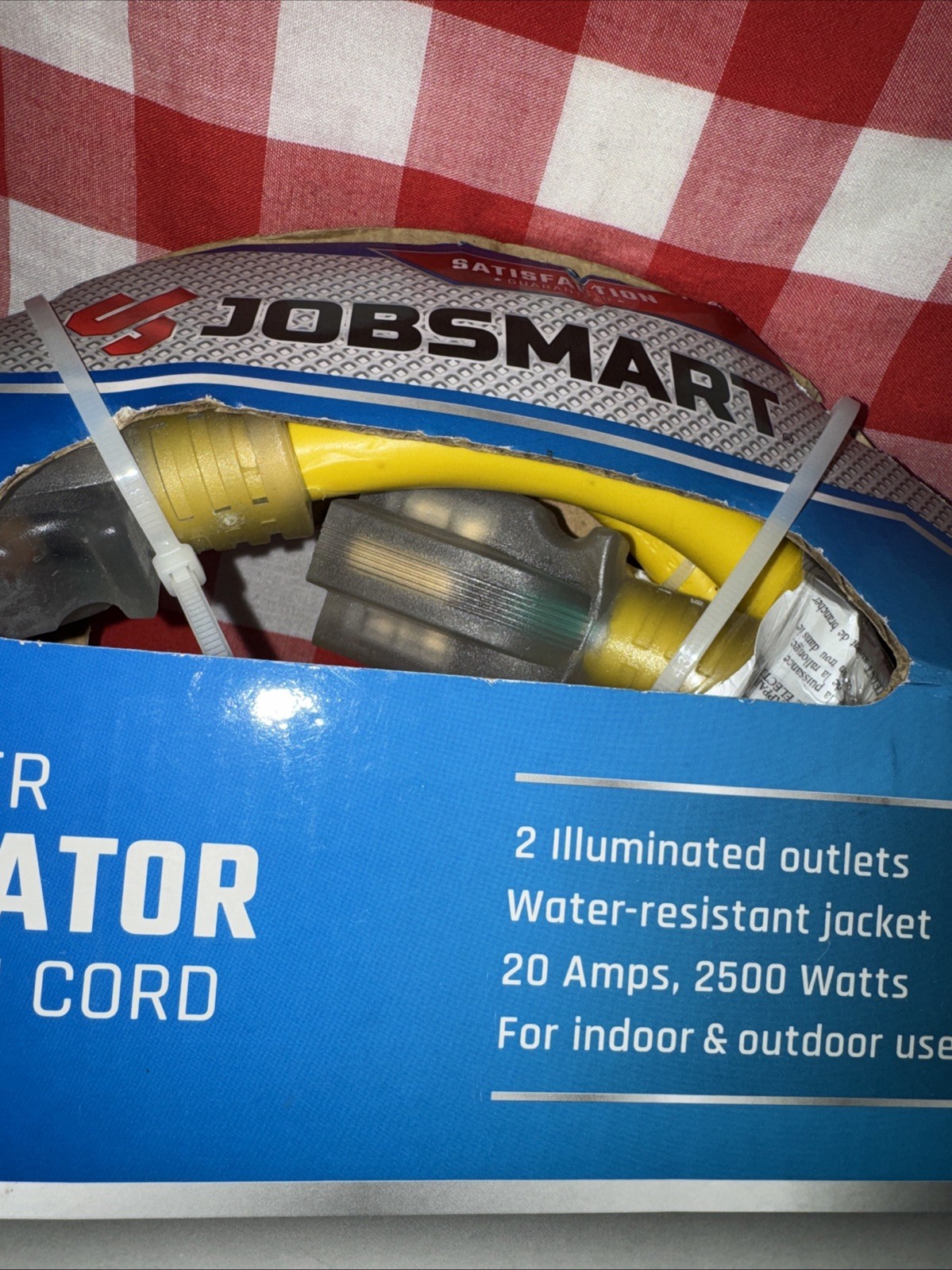 Generator Extension Cord 3 Feet 125 Volts 12 Gauge 4 To 3 Wire UL Certified#2003