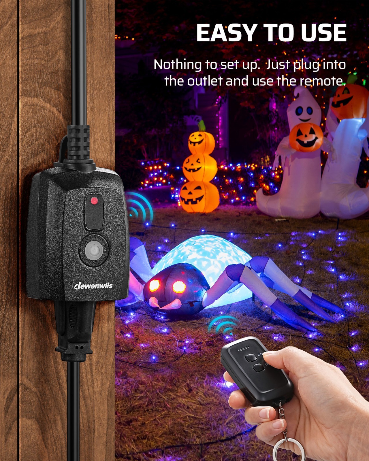 DEWENWILS Outdoor Remote Control Outlet, Indoor Wireless Remote Control Switch