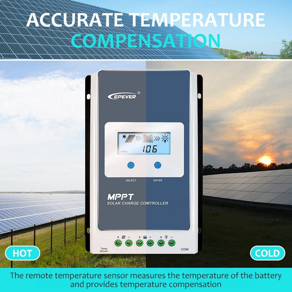 Epever 40A Solar Charge Controller Mppt Solar Panel Charge Controller 12V / 24V