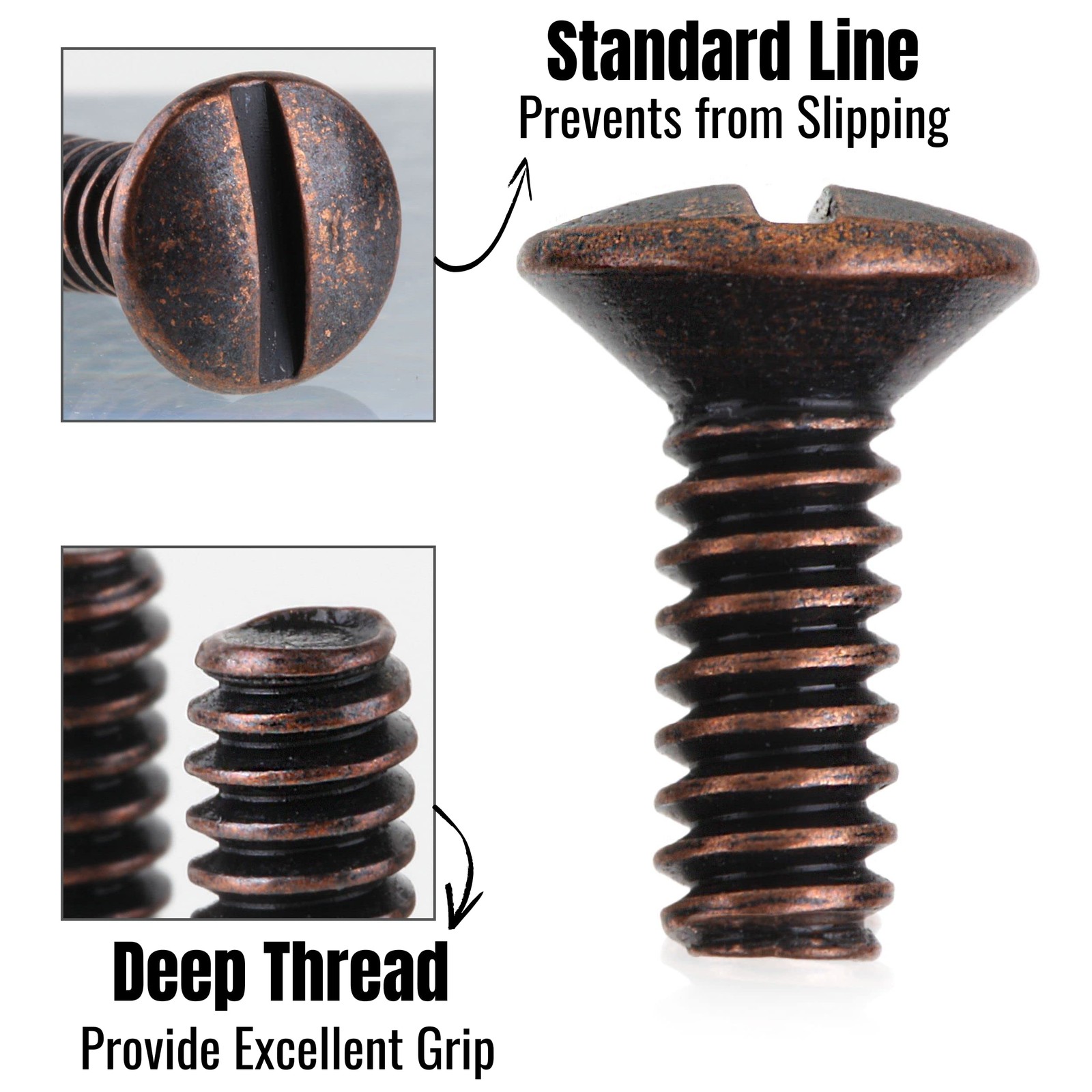 Bates Bronze Wall Plate Screws, 3/8″ Long 6-32 Thread, 60 Pcs, 3/8″,