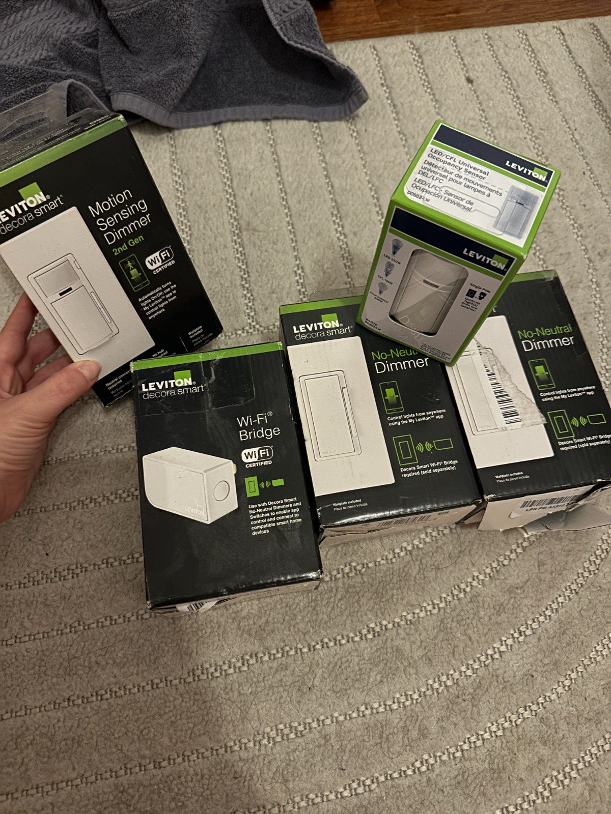 Lot of Leviton Decora Smart WiFi Bridge 2x No-Neutral Dimmer Motion Dimmer