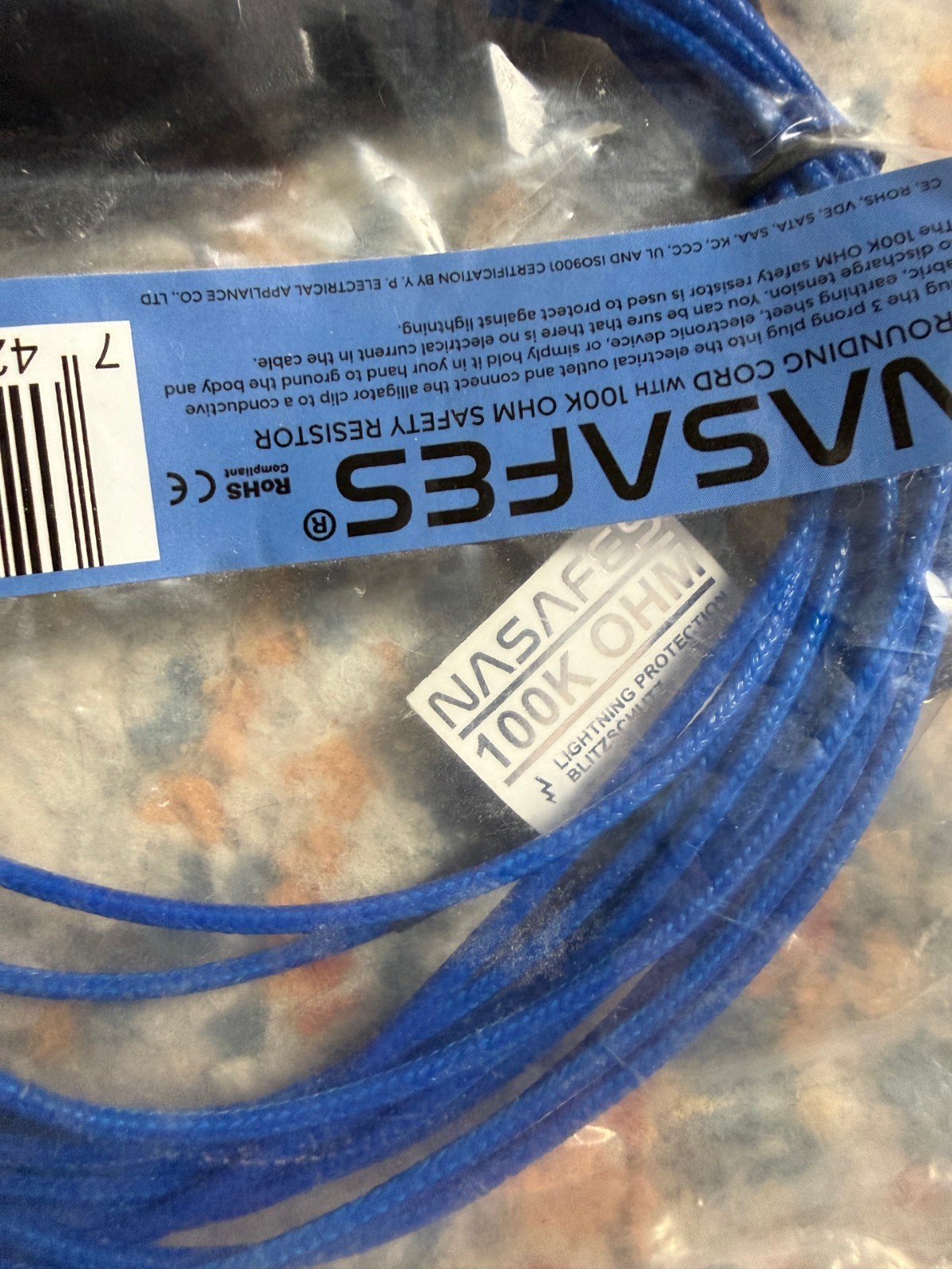 NASAFES Grounding Cord 16.4 ft 100K Ohm 7426000021075