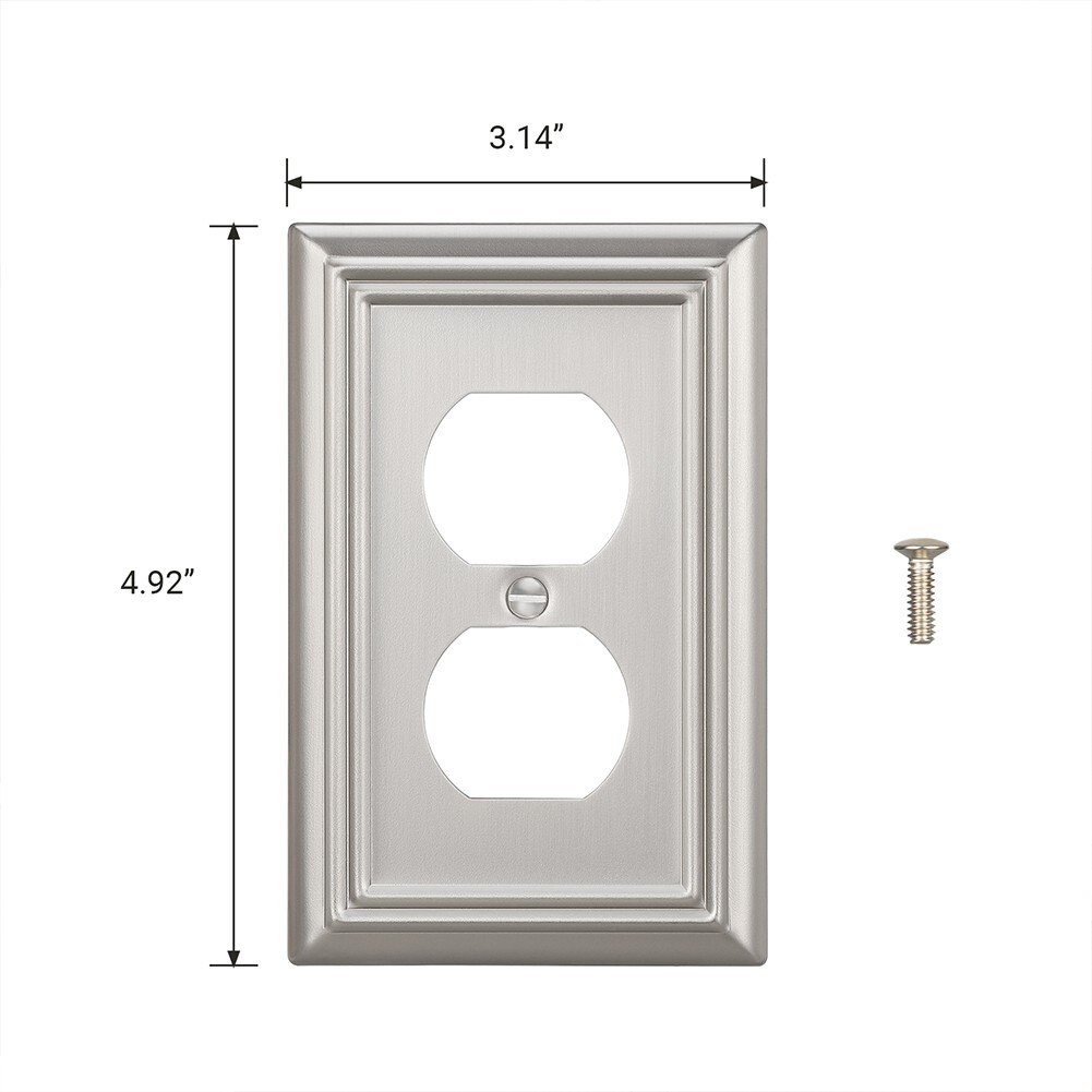DEWENWILS 4 Pack ,Metal Wall Outlet Cover , Duplex Wall Plate for Receptacle