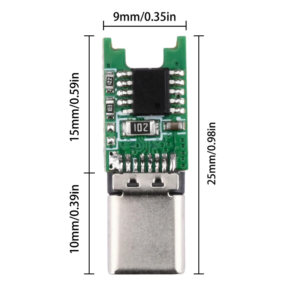 Fast Charge PD QC2.0 Trigger Module 9V 12V 15V 20V Type-C Male Power Decoy Board