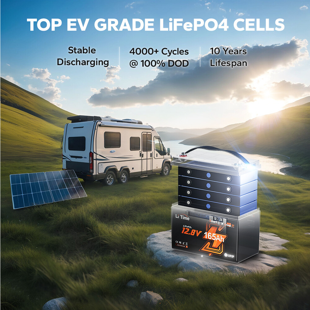 LiTime 12V 165Ah Smart Bluetooth Group31 LiFePO4 Lithium Battery For RV Marine