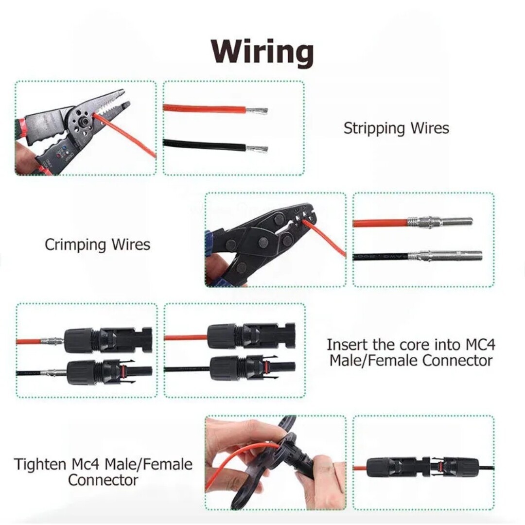 10 Pair Male & Female Wire Cable Connector Solar Panel 30A Waterproof Connectors