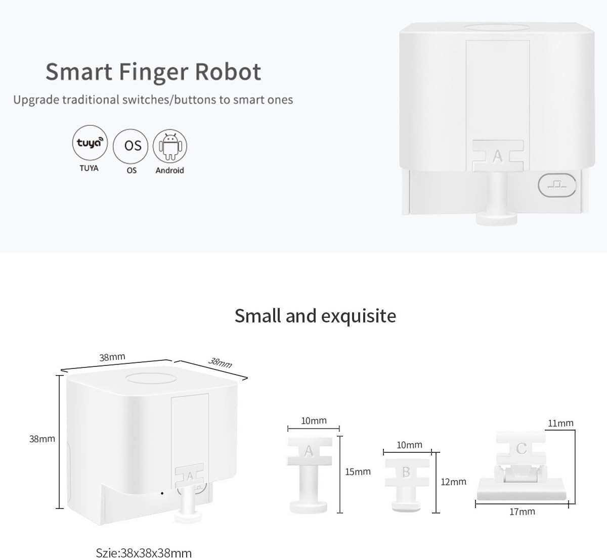 Wireless Bluetooth Smart Button Pusher Switch Remote Control Bot White CR2