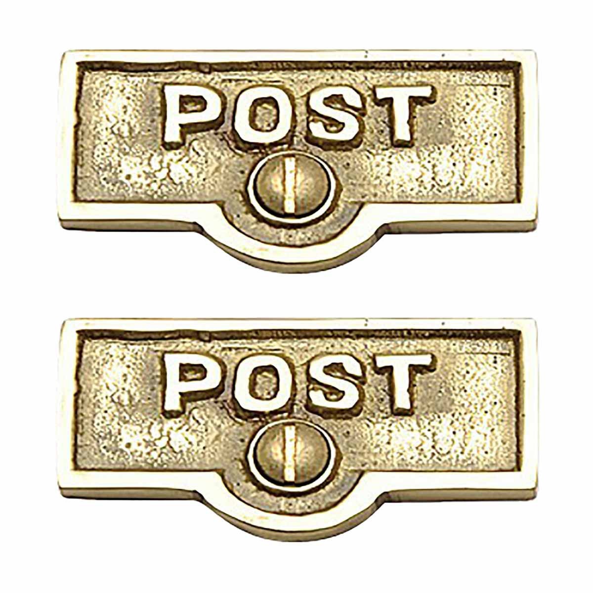 Switch Plate Tag “POST” Name Signs Labels Lacquered Pack of 2 Renovators Supply