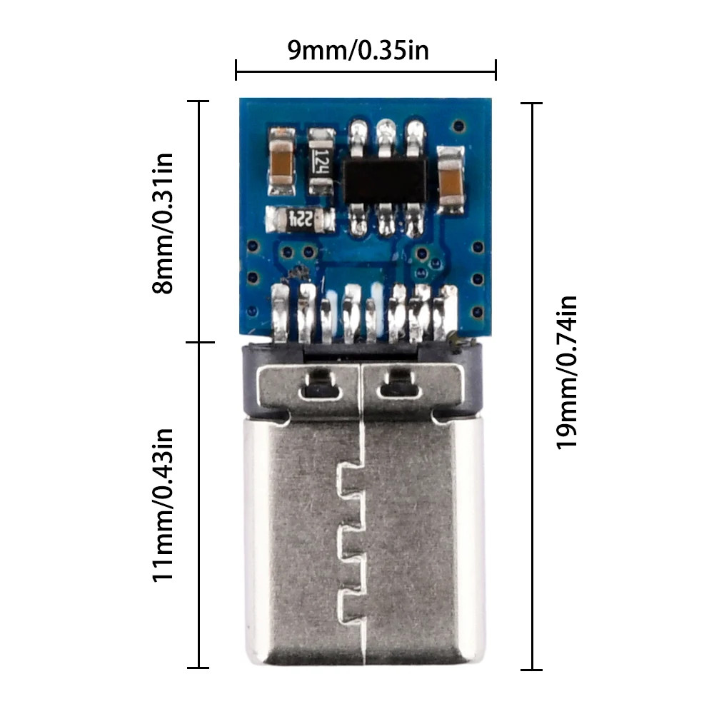 Fast Charge PD QC2.0 Trigger Module 9V 12V 15V 20V Type-C Male Power Decoy Board