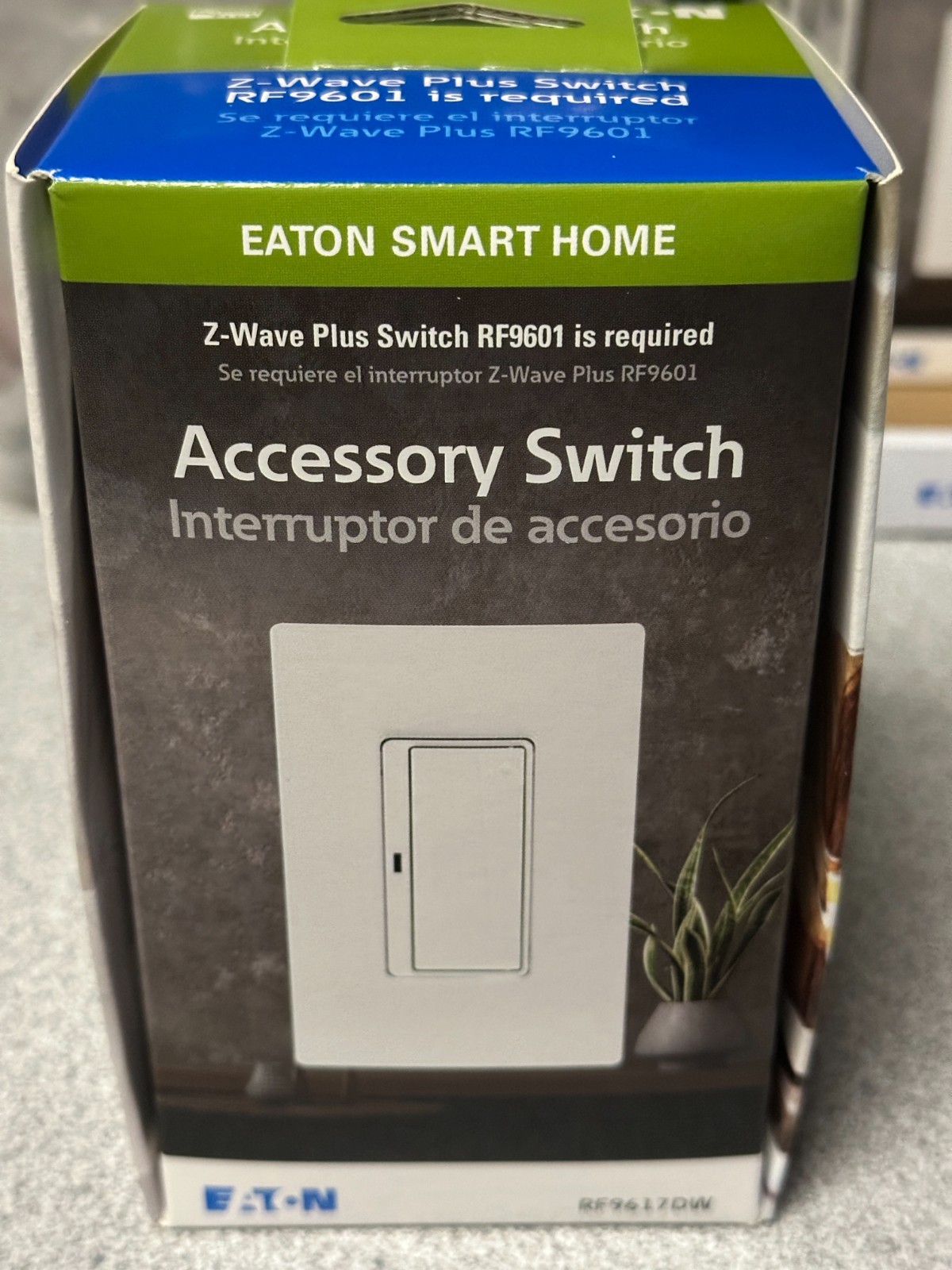 NEW EATON RF9617DW Z-Wave Plus Wireless Accessory Switch, White