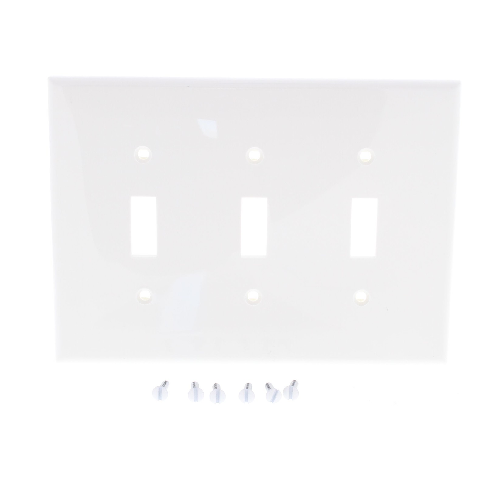 Leviton PJ3-W White 3-Gang Toggle Switch Unbreakable Nylon Midway Wallplate