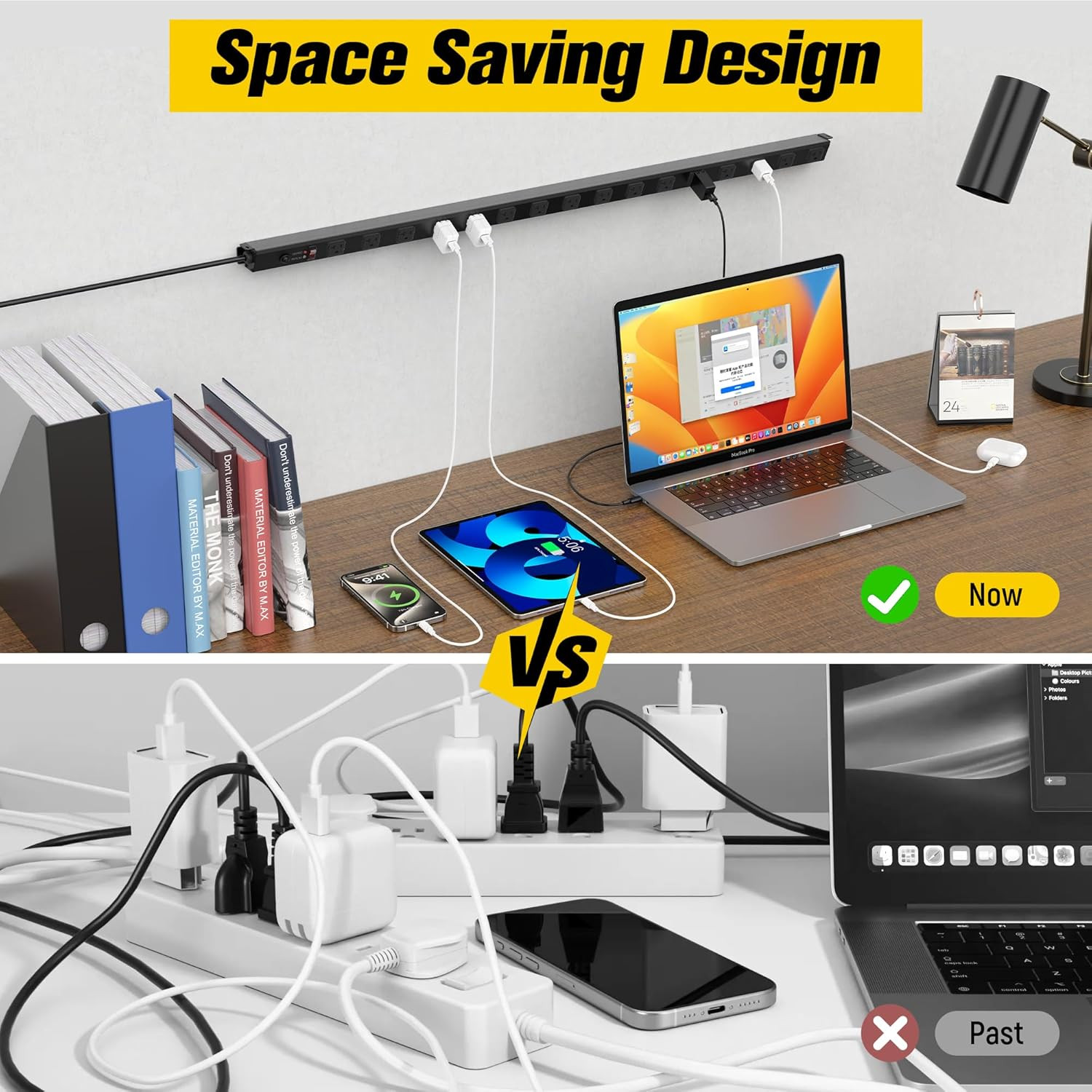 16 Outlet Power Strip with 4800J Surge Protection, 6FT Heavy Duty, ETL Certified