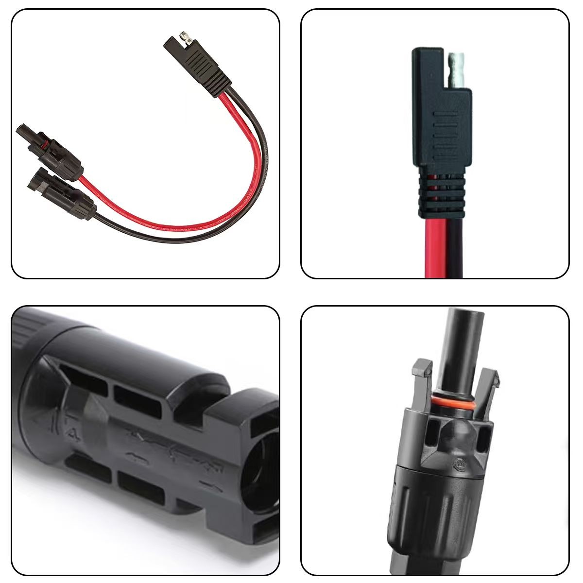 6FT 16AWG SAE to Solar Panel Adapter Cable RV Solar Connector Solar to SAE