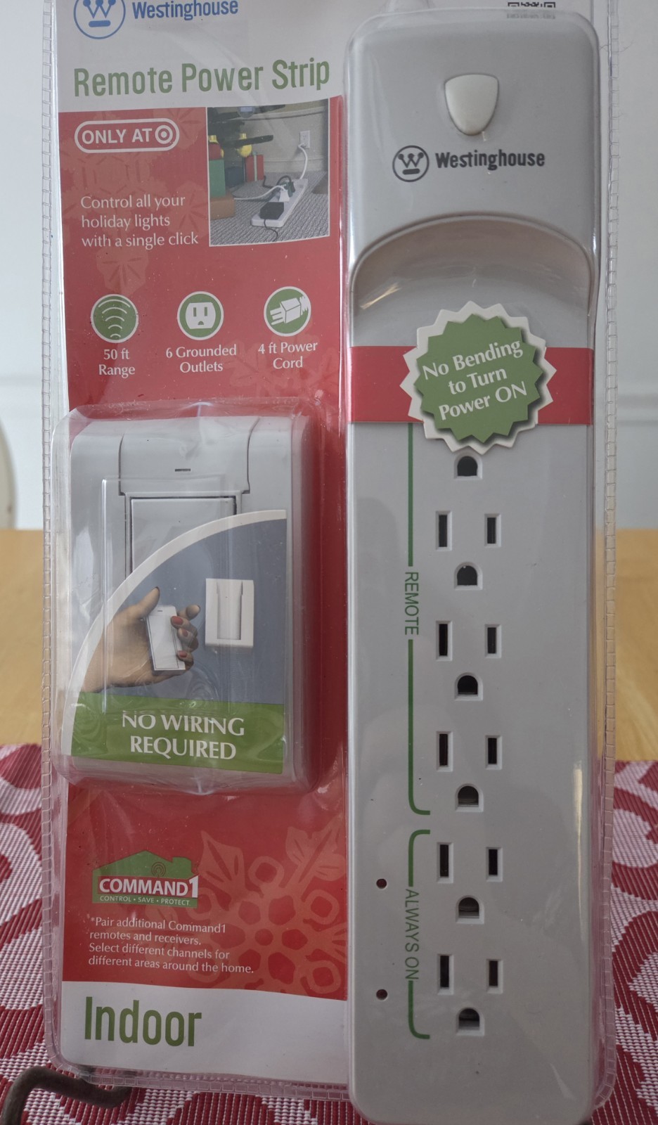 Westinghouse Indoor 6 Outlet Remote Power Strip w/ Built-In Circuit Breaker NEW