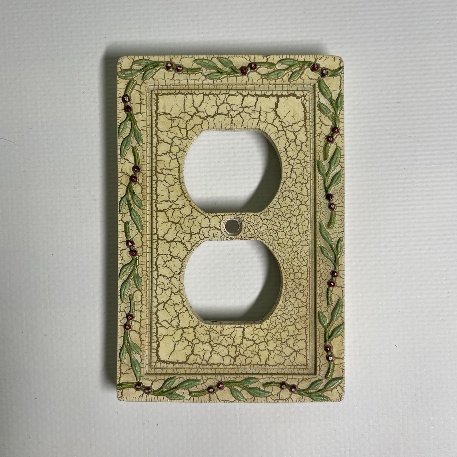 Borders Unlimited Rustic Olive Branch Outlet Cover Set of 2 Decorative Plates