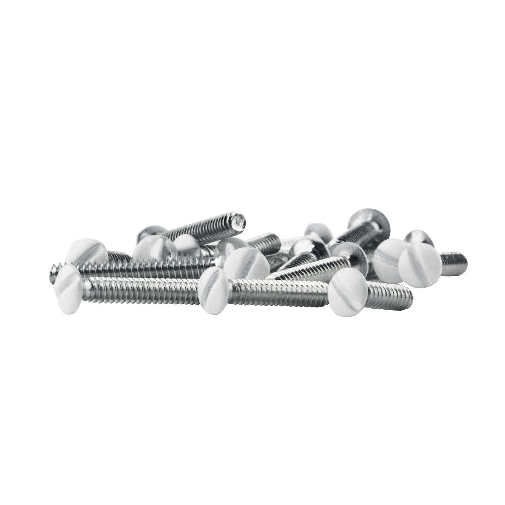 Wall Plate Screws, White Outlet Screws 6-32 Thread Light Electrical Cove