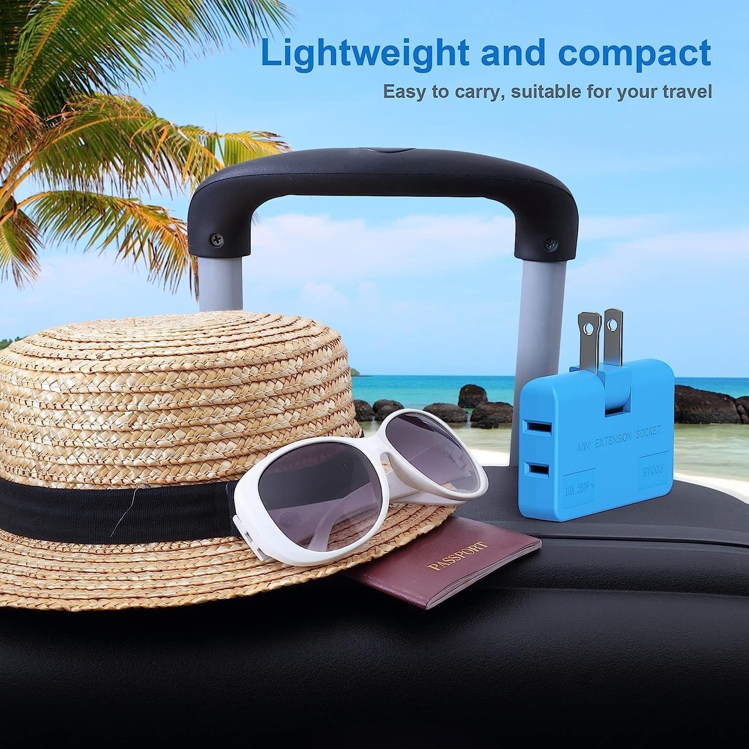 Compact 3-Way Outlet Splitter with 2-Prong Swivel Adapter – Perfect for Travel!