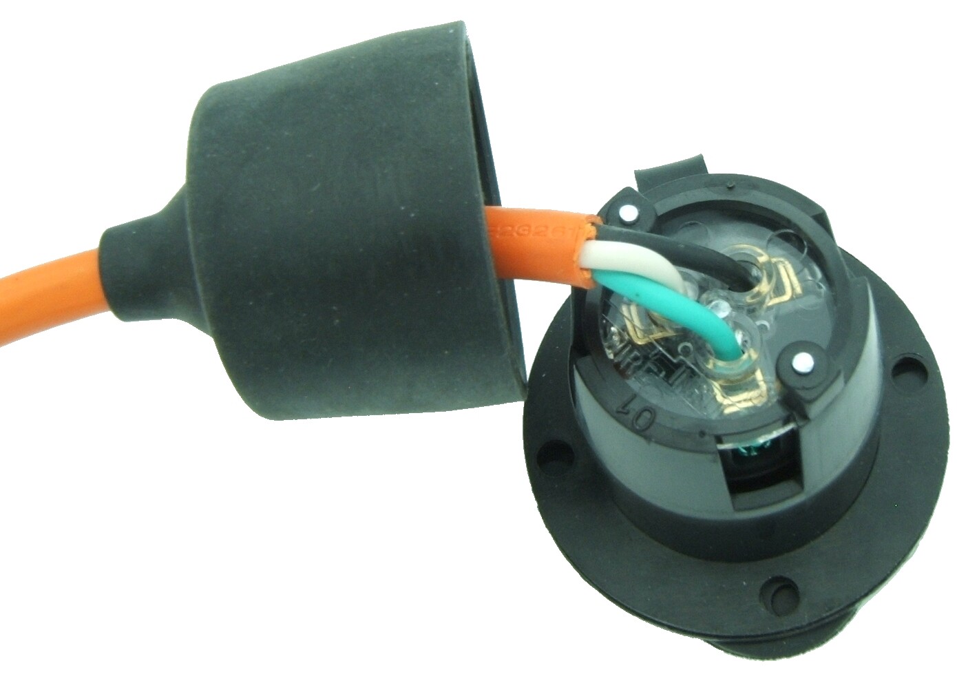 Journeyman-Pro 5278 15 Amp 125 Volt, NEMA 5-15P Flanged Inlet Receptacle Black