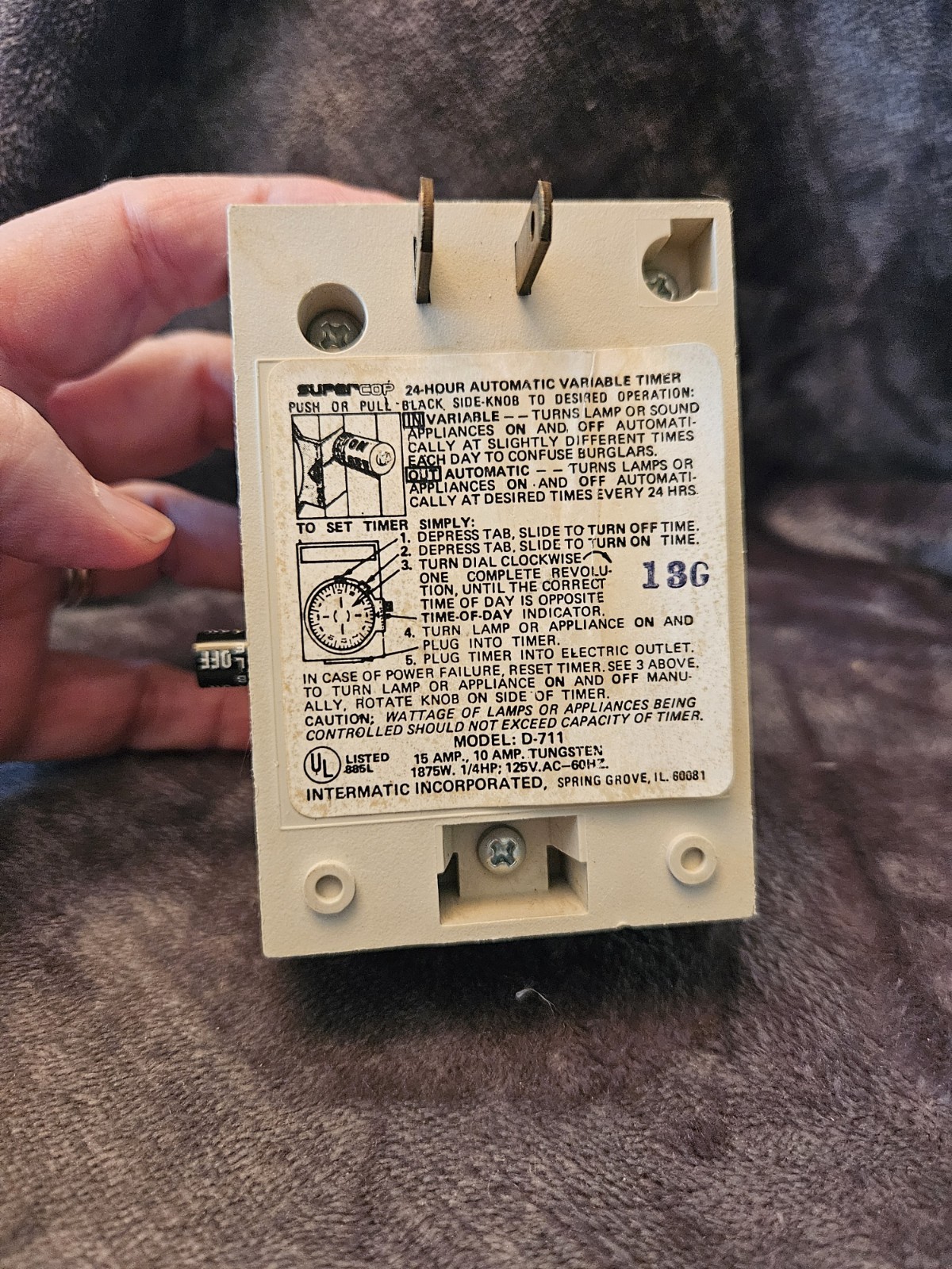VTG Intermatic Time-All Mechanical 125V 15A Plug-In Timer Made in USA