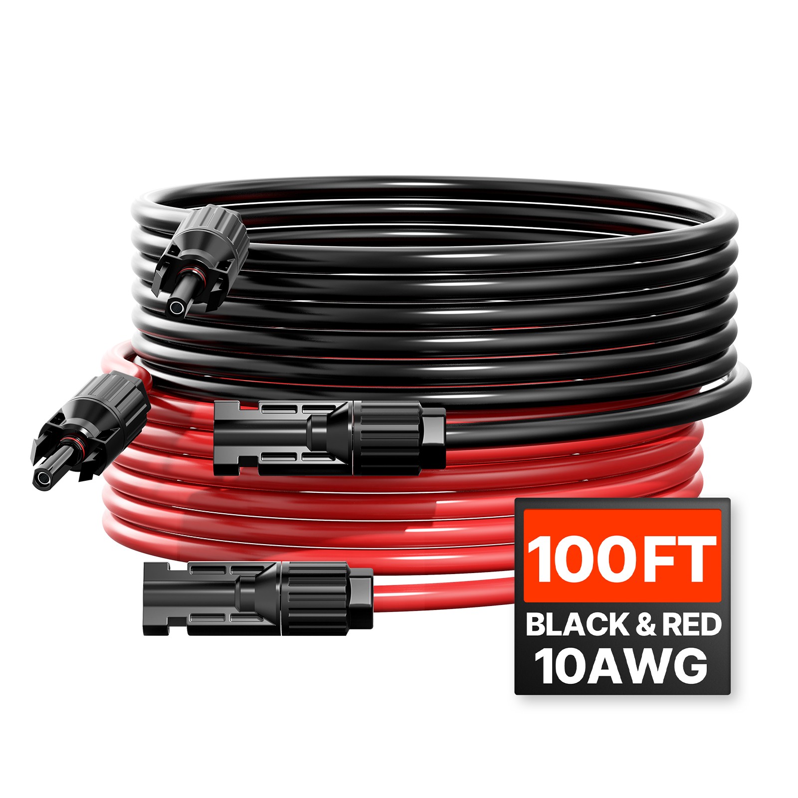 Uimoso 100FT Solar Panel Extension Wire Female & Male Connectors 10AWG Set of 2
