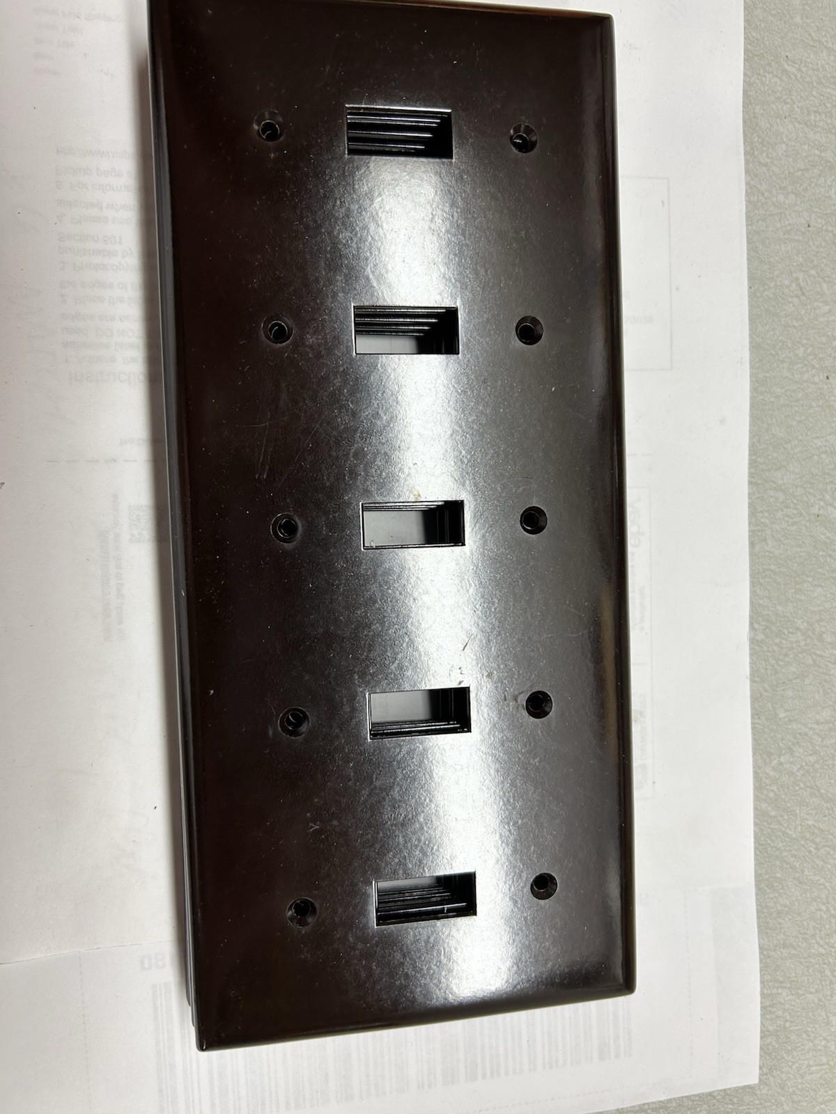 (5) Eagle Electric Bakelite 5 Gang Toggle Wall Plate Brown
