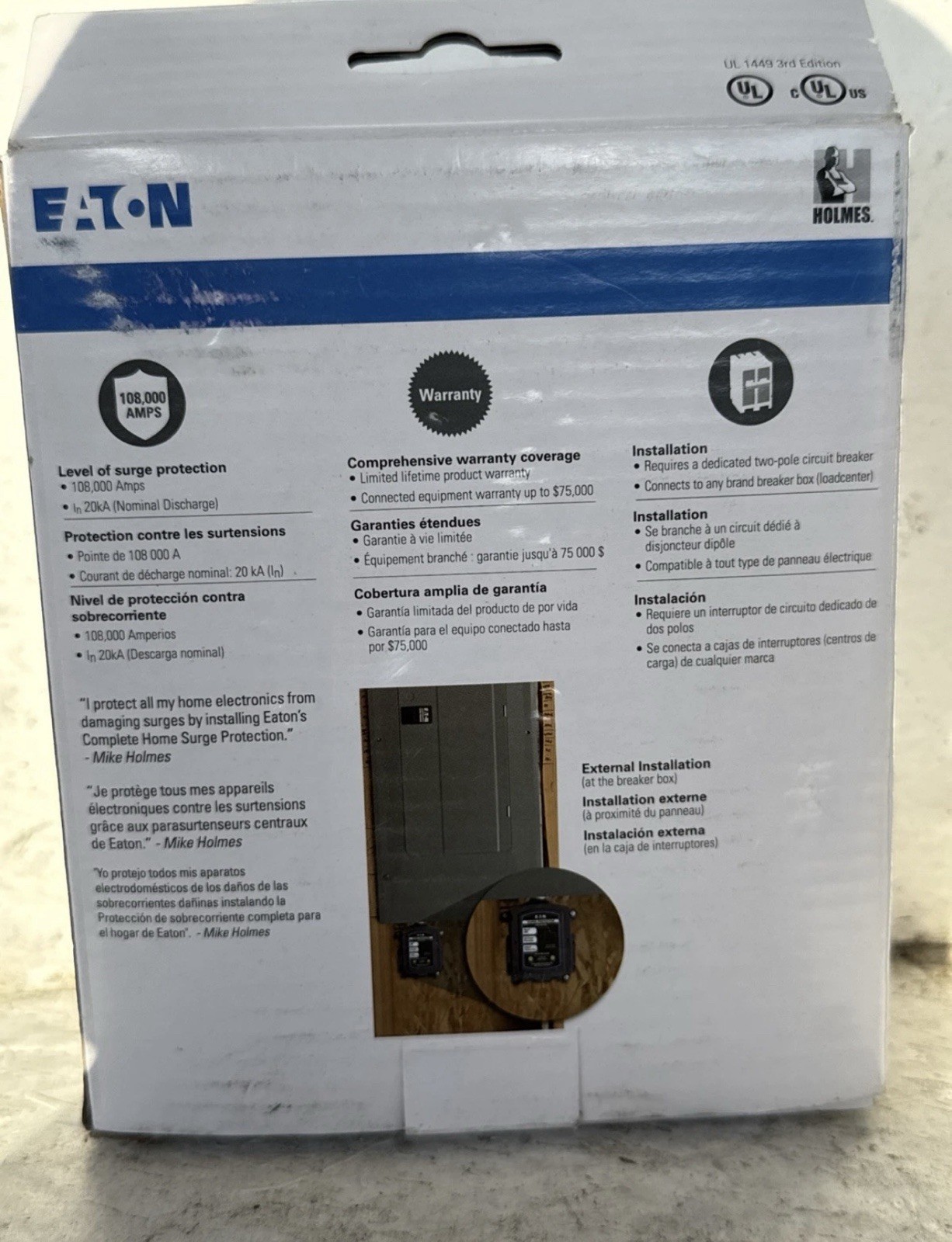 Nib Eaton CHSP2ULTRA Complete whole House Surge Protection Device 108,000 Amp