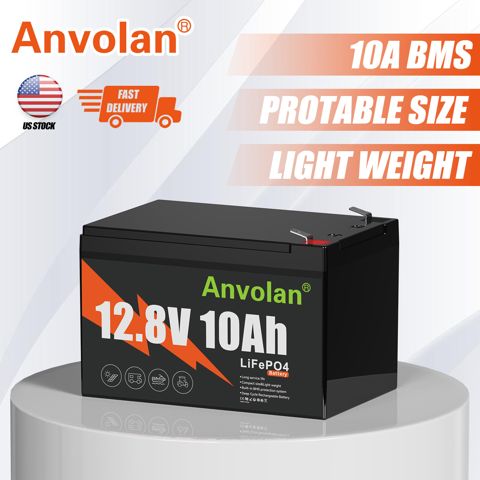 Lithium Battery LiFePO4 7Ah 10Ah 12V Rechargeable for Fish Finder Kids Ride On
