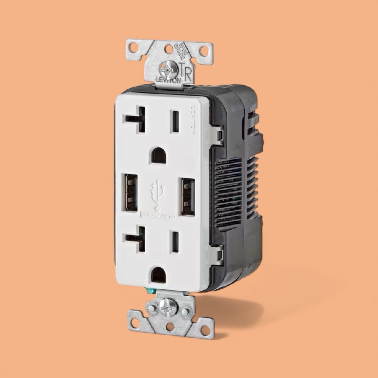 Leviton 18W USB In-Wall Charger Outlet – White. (4 Outlets) B